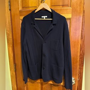 alex mill navy sweater blazer